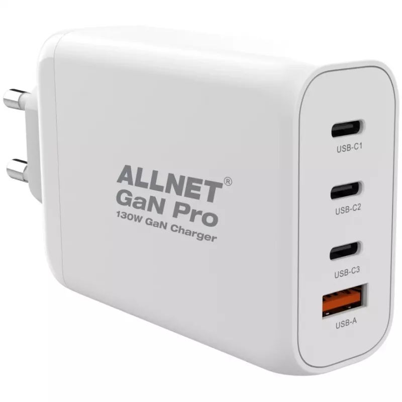 Power supply ALLNET PSU-GaNPD-USB-1A3C-130W — 130W, 1× USB-A, 3× USB-C