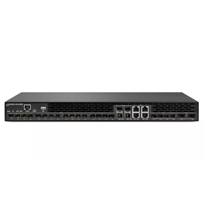 LANCOM XS-6128QF - Switch - L3 - managed - 16 x 10 Gigabit SFP+ + 4 x combo 10 Gigabit SFP+/RJ-45 + 4 x Combo 25 Gigabit SFP28 (Uplink) + 2 x Combo 40 Gigabit QSFP+ (Uplink) - Luft