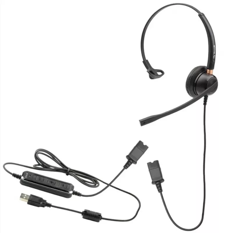 Headphones Tellur Voice 510N Monoaural USB Black