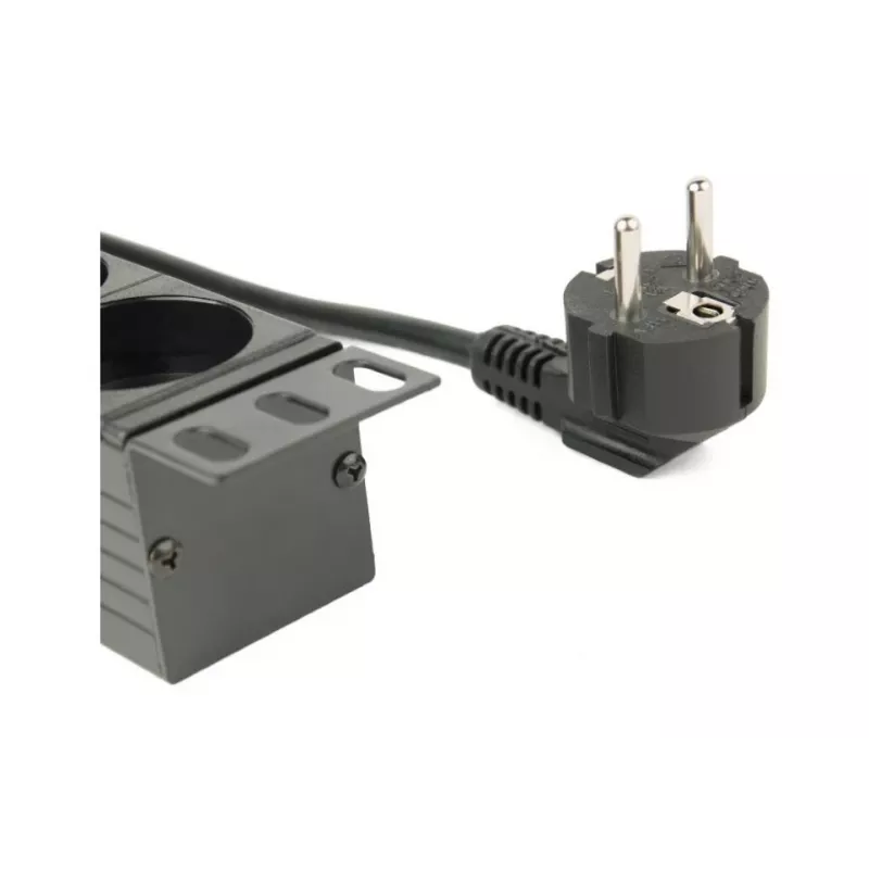 Power distribution unit GEMBIRD EG-PDU-014 — 8× Type F outlets, 16 A, 3 m cable, 1U rack, 3680 W, black