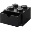 LEGO desk drawer 4 , Storage Box black, studs