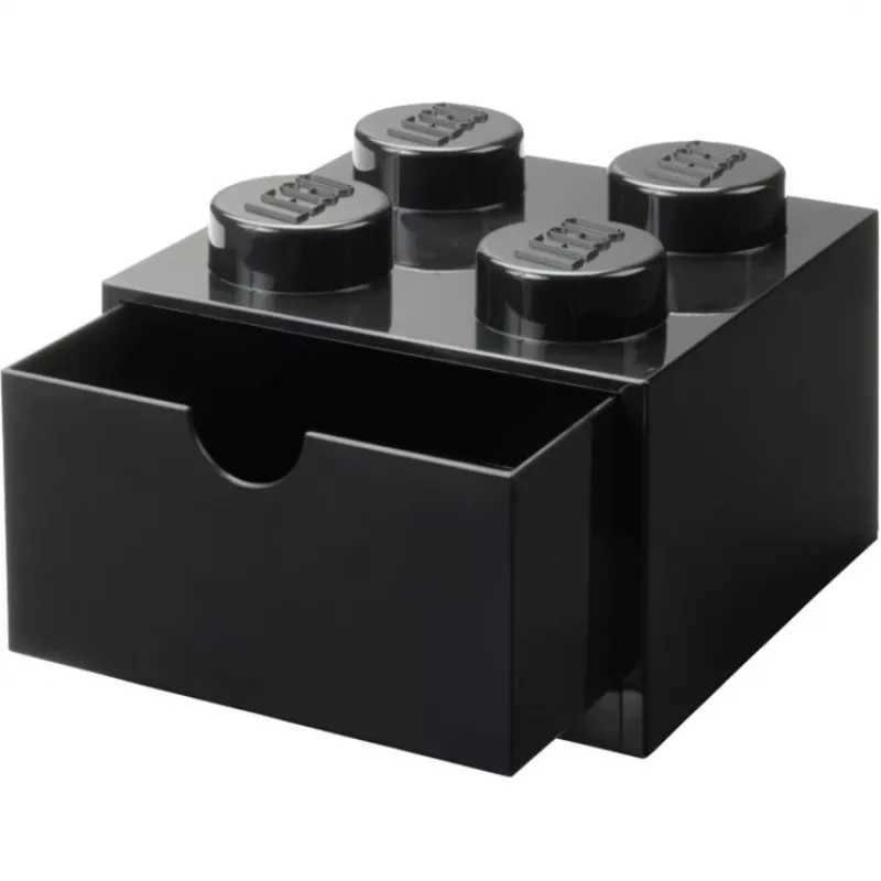 LEGO desk drawer 4 , Storage Box black, studs