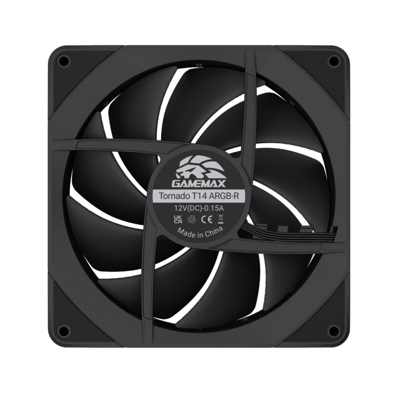 GAMEMAX TORNADO T14 ARGB-R 140mm Case Fan - Black