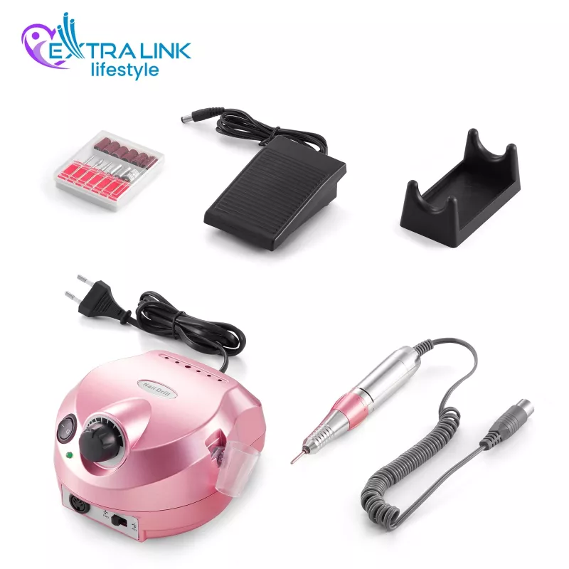 Electric Nail Drill Extralink NAIL DRILL-202 65W Pink — professional manicure/pedicure tool