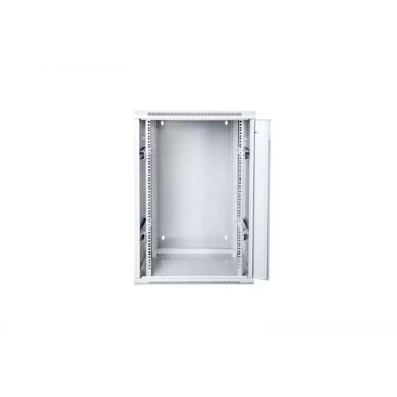 19 15U wall-mounted network rack cabinet 600x600, glass door, grey, split design, assembled, 60kg