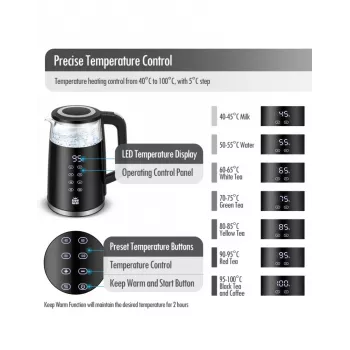 Electric kettle Forme FKG-4017 1.7L 2200W Black