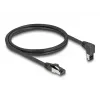 Network Cable DeLOCK RJ45 Cat.8.1 90° Upwards Angled / Straight 1m Black