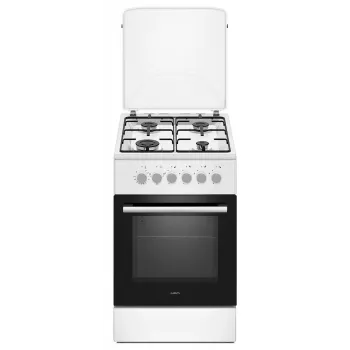 Electric-gas cooker MPM MPM-56-KGM-04, 4 burners, 56 cm, electric oven, black