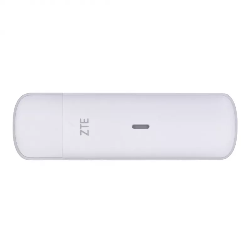 USB cellular modem ZTE MF833N, portable USB form factor, 4G LTE-FDD/TDD up to 150 Mbps, HSUPA/2G support, microSD slot, white