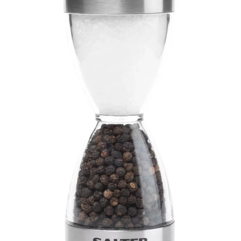 Mechanical Salt & Pepper Mill Salter 7611 BKXRUP1 2-in-1 adjustable grind settings stainless steel