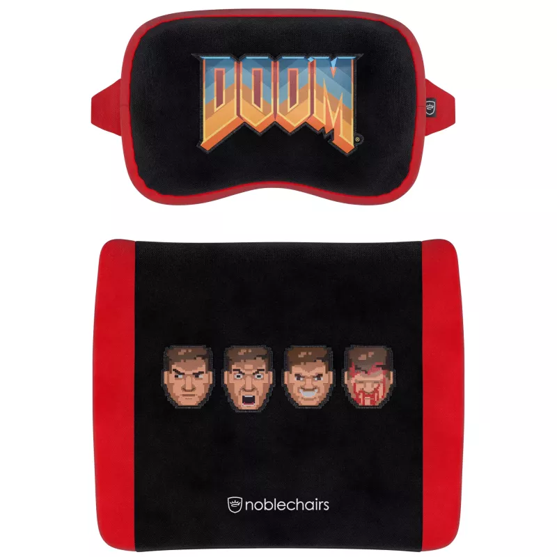 Memory Foam Pillow Set noblechairs DOOM Retro Edition — ergonomic cushions for gaming and office chairs