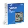 Indoor temperature and humidity sensor SAVIO CT-01/B freestanding, LCD, -10–55°C, 10–99% RH, CR2032