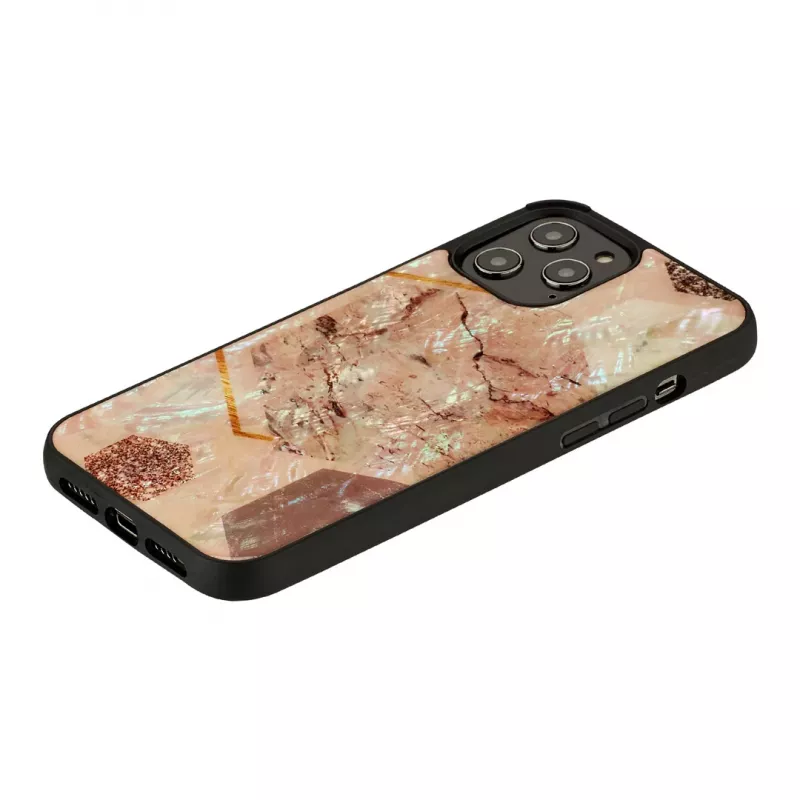 Protective phone case iKins for Apple iPhone 12 Pro Max — pink marble pattern