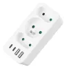 Power splitter MACLEAN MCE248 F/W — 3 AC sockets (1×16A, 2×6A) + 4×USB (2×A, 2×C PD 20W), EU plug, white