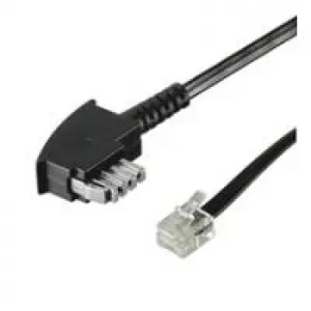 Wentronic Goobay TAE-N Connection Cable (International Pin out) 4-pin, Black, 6 m - TAE-N-Plug to RJ11/RJ14-Plug (6P4C) (50952)