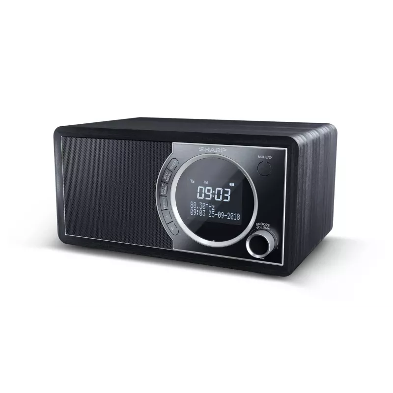 Sharp DR-450 Digital Radio - Black, Personal, Digital, DAB, DAB+, FM, 87.5 - 108 MHz, 174.928 - 239.2 MHz, 3 W
