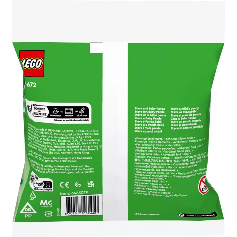 LEGO Minecraft Steve and Baby Panda 30672 Polybag