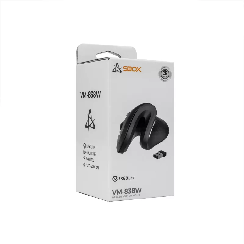 Mouse SBOX VM-838W Vertical Wireless Black Interface