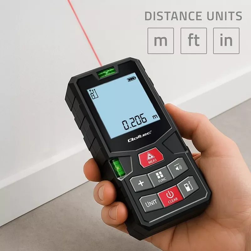Laser distance meter with bubble level 120m