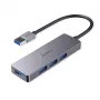 USB hub Aukey CB-H36 — 4-port USB 3.2 Gen 1 Type-A, host USB 2.0, 5000 Mbit/s, aluminium silver