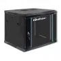 Qoltec 54466 9U 19 inch Open Frame Rack Cabinet, 60 kg Load Capacity, Black