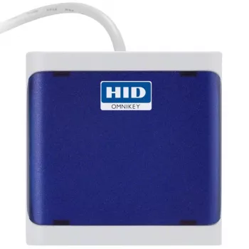Card Reader OMNIKEY 5023 Dark Blue — HID OMNIKEY 5023 contact smart card reader, single-unit color Dark Blue