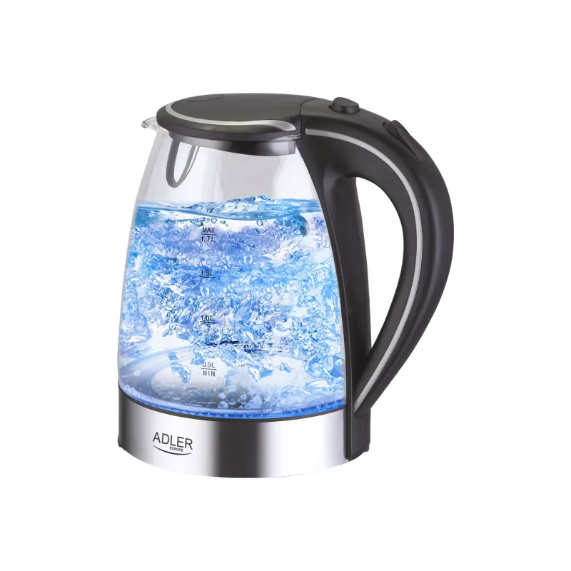 Adler AD 1225 electric kettle 1.7 L Black,Stainless steel,Transparent 2200 W