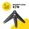 Folding bike lock MANTA XR00FL01 — segmented design for frame mounting