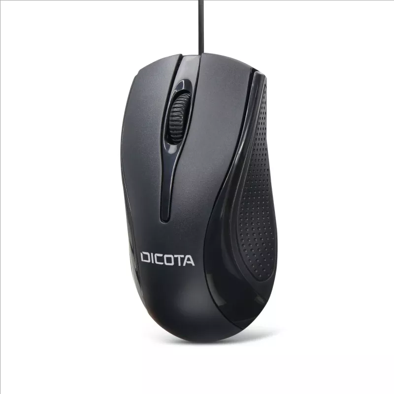 DICOTA - Mouse - right- and left-handed - Laser - 3 Buttons - Wired - USB - Black (D32011)