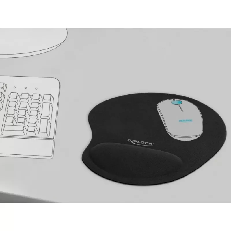 Mouse pad DeLOCK Ergonomic Mouse pad with Gel Wrist Rest