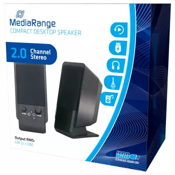 MEDIARANGE Speaker - for PC - 6 Watt (total)