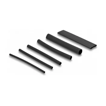 Heat shrink tube DeLOCK 20910 dual wall black 122 pieces