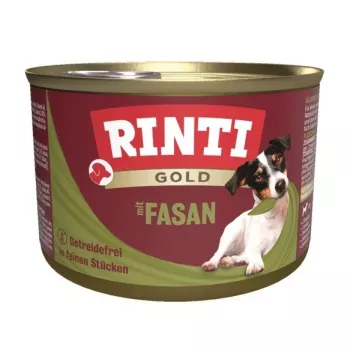 Wet dog food RINTI Gold Pheasant Adult 185 g — complete feed, 79% moisture, 11% protein, 6.5% fat
