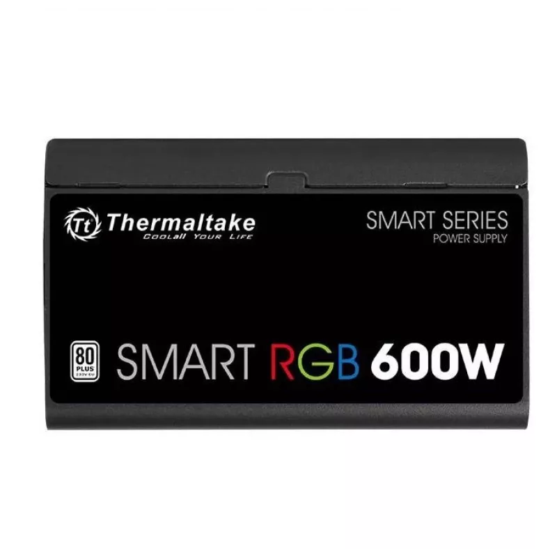 Thermaltake SMART RGB PS-SPR-0600NHSAWE-1 - Power Supply (Internal) - ATX12V 2.3 - 80 PLUS - AC 230 V - 600 Watt - active PFC - Black