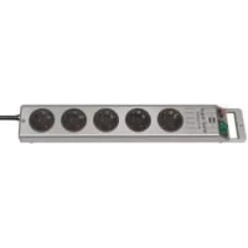 Brennenstuhl 1153340115 Power Strip Super-Solid Line 5-way 2.5 m H05VV-F 3G1,5, Silver (1153340115)