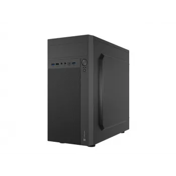 PC Case NATEC Helix Mini Tower Black — microATX/Mini-ITX, 3x3.5 inch + 5x2.5 inch, 33 cm GPU, USB-C/USB-A ports