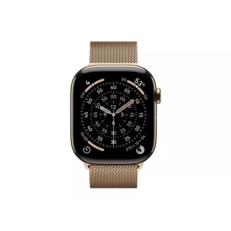 Apple Watch Series 11 GPS + Cellular 46mm Gold Titanium Case with Gold Milanese Loop - S/M (MFD74ZR/A)