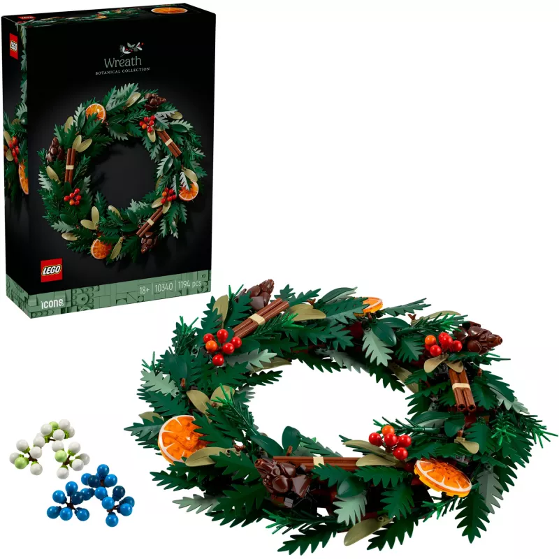 construction toy LEGO 10340 Icons Christmas Wreath