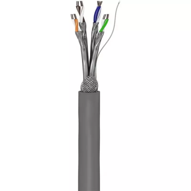 Wentronic Goobay CAT 6 Network Cable, S/FTP (PiMF), Grey, 305 m - CCA Copper Mix, AWG 23/1 (solid), PVC (95696)