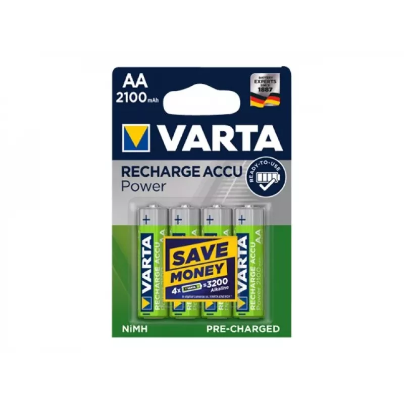 VARTA HR6 AA Recharge Accu Power 2100 mAh 56706 Rechargeable batteries 4 pc(s) Green, Yellow