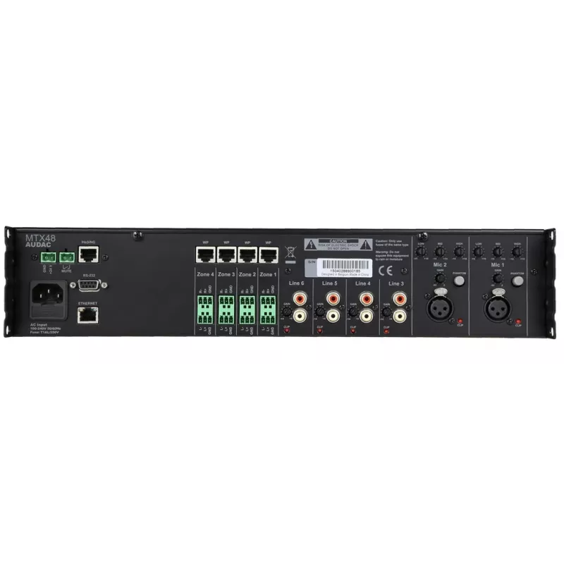 AUDAC MTX48 audio amplifier Home Black 80 dB SNR 20-20000 Hz