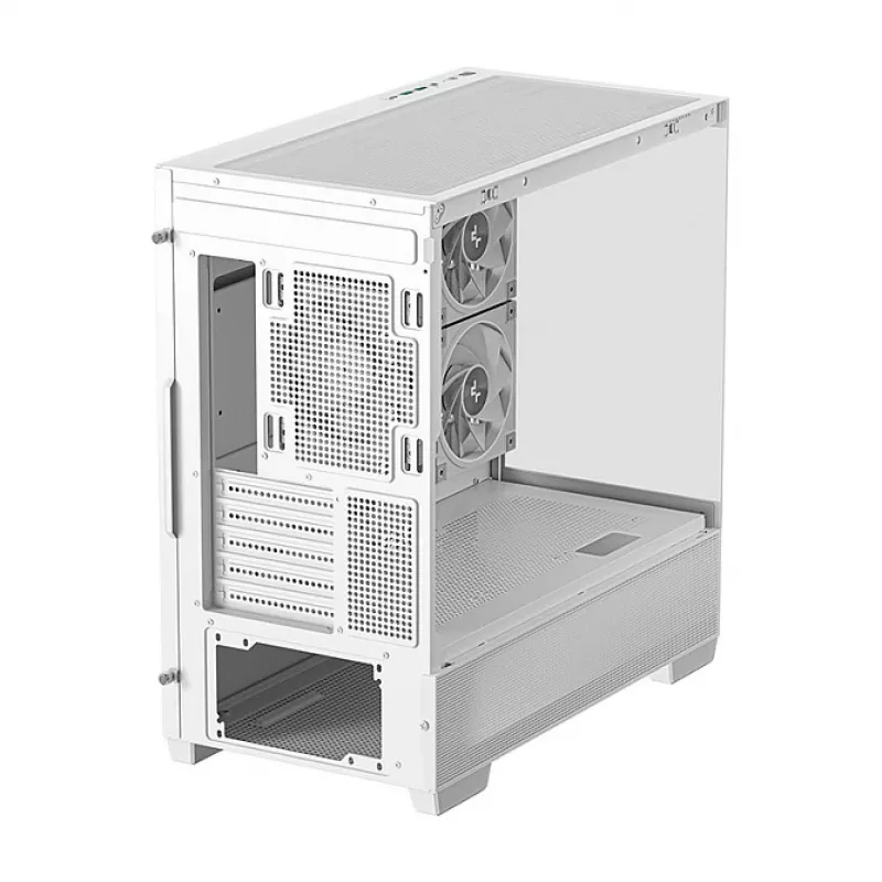 PC Midi Tower case DeepCool CG380 3F WH — White, 235×437×451 mm, supports 2.5 inch/3.5 inch, bottom PSU, 3x 120 mm fans installed