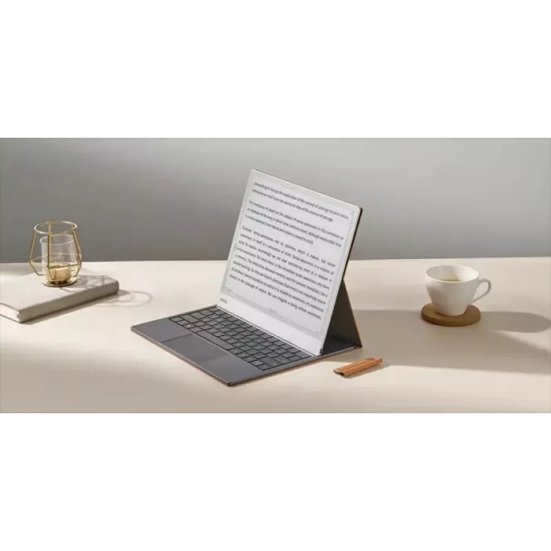 Keyboard case for Onyx Boox Note Max and Tab X C — brown protective folio with integrated keyboard