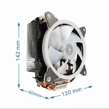 Air cooler Gembird CPU-HURACAN-ARGB-X130 12 cm Black White