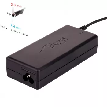 Power adapter Akyga AK-ND-57 for laptops 19.5 V 130 W 6.7 A, input 100–250 V, indoor, black