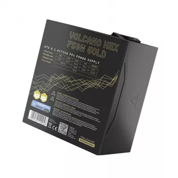 Power supply MODECOM VOLCANO HEX GOLD 750W, 80 PLUS Gold, ATX 3.1, modular, 14 cm fan