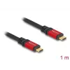 DeLOCK USB Cable USB Type-C male to male 10 Gbps PD 3.0 100 W 1 m red metal