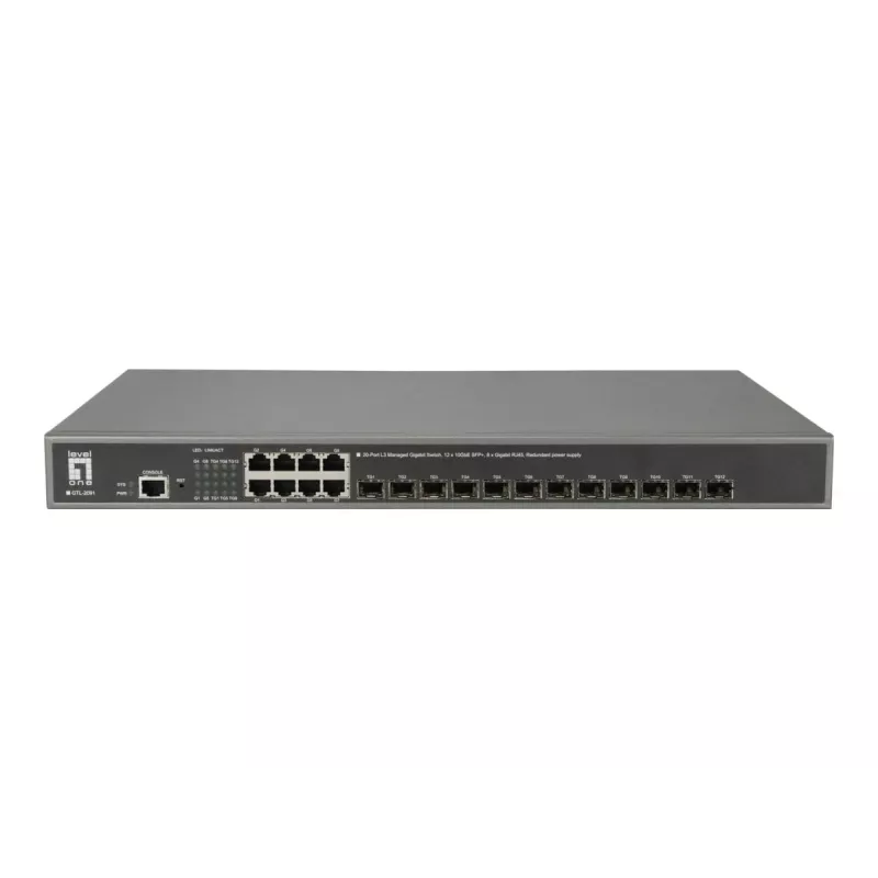 LevelOne GTL-2091 Managed L3 Gigabit Ethernet (10/100/1000) Grey
