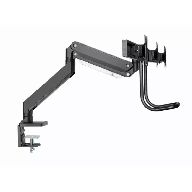 Desk monitor mount GEMBIRD MA-DA3-03, 3-arm, gas spring, VESA 75–100x100, supports 3 displays up to 27 inch, max 18 kg, black