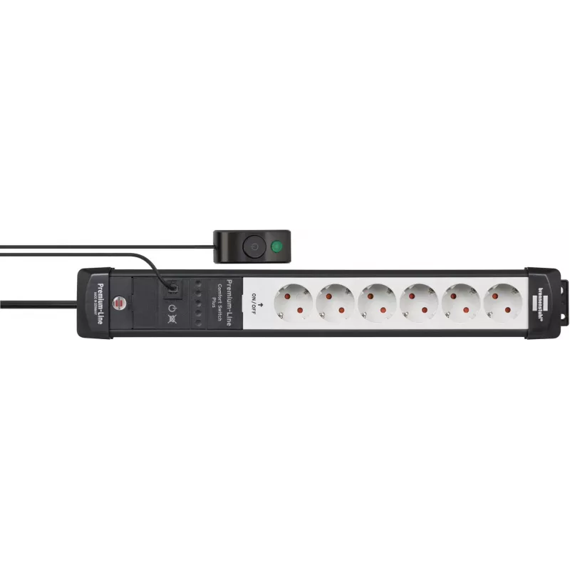 Power Extension Brennenstuhl Premium-Line 3m 6 AC Outlets Indoor Black Grey